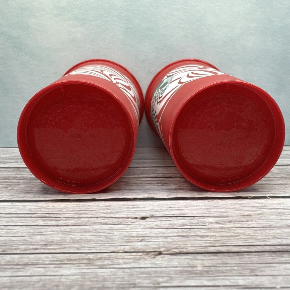 Lot‎ of 2 Starbucks Holiday Red Cup Day (16 oz) Reusable Hot Cup (No Lids)